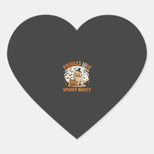 Halloween Poodle Spooky Season Heart Sticker