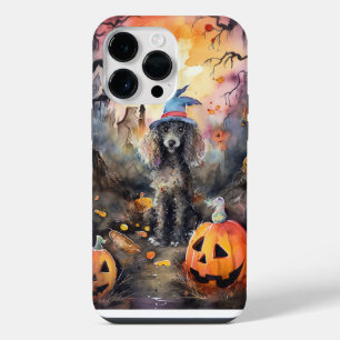 Halloween Poodle With Pumpkins Scary iPhone 14 Pro Max Case