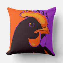 Halloween Pop Art Chicken Pillow