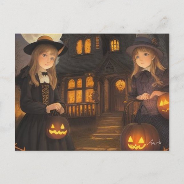 Halloween Post Card - Grils by Ailly Howard (Front)