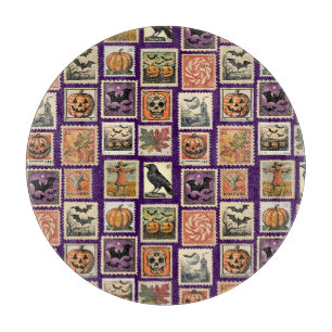 Halloween Postage Stamp Pattern Cutting Board
