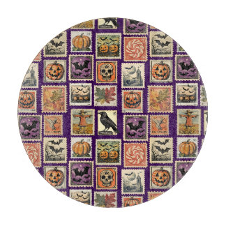 Halloween Postage Stamp Pattern Cutting Board