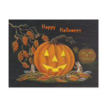 Halloween,postcard,chipmunk,Jack-o-Lantern
