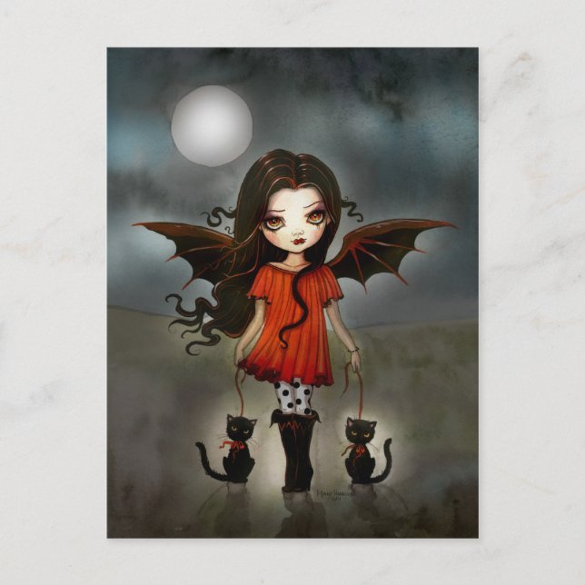 Halloween Postcard Cute Little Vampire (Front)