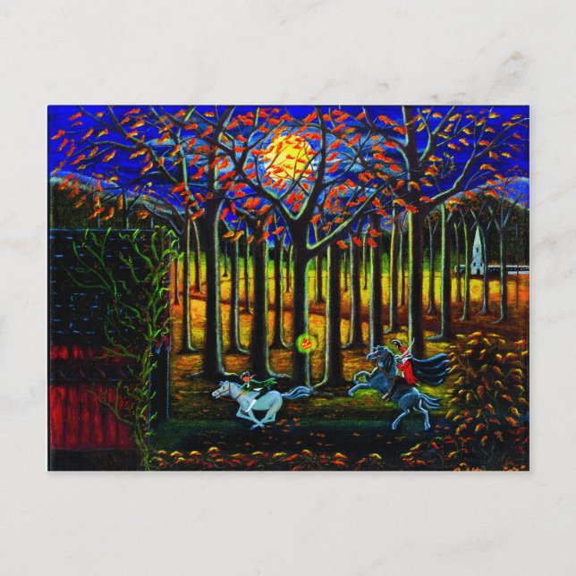 Halloween,postcard,Headless,Horseman,Sleepy,Hallow Postcard (Front)