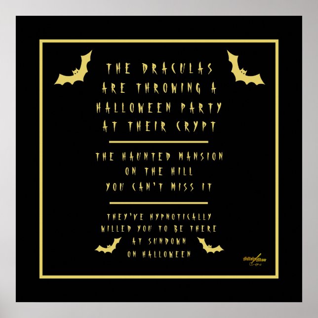 Halloween Poster designed by Poet Adiela Akoo (Front)