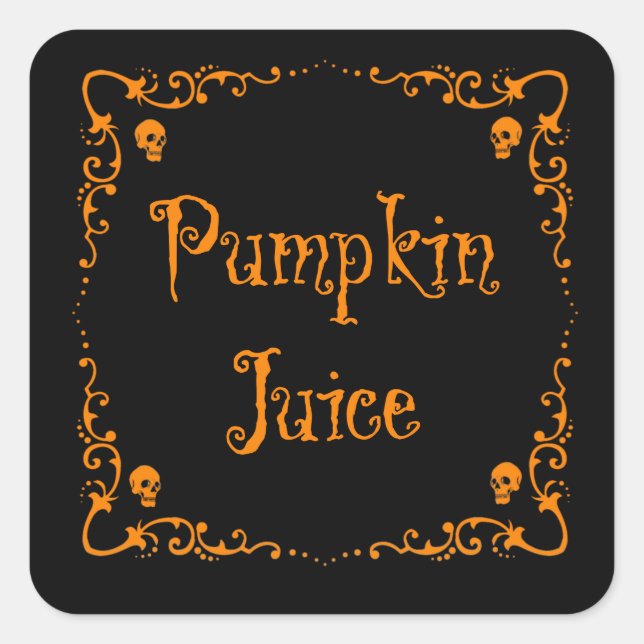 Halloween Potion Ingredients Pumpkin Juice Square Sticker (Front)