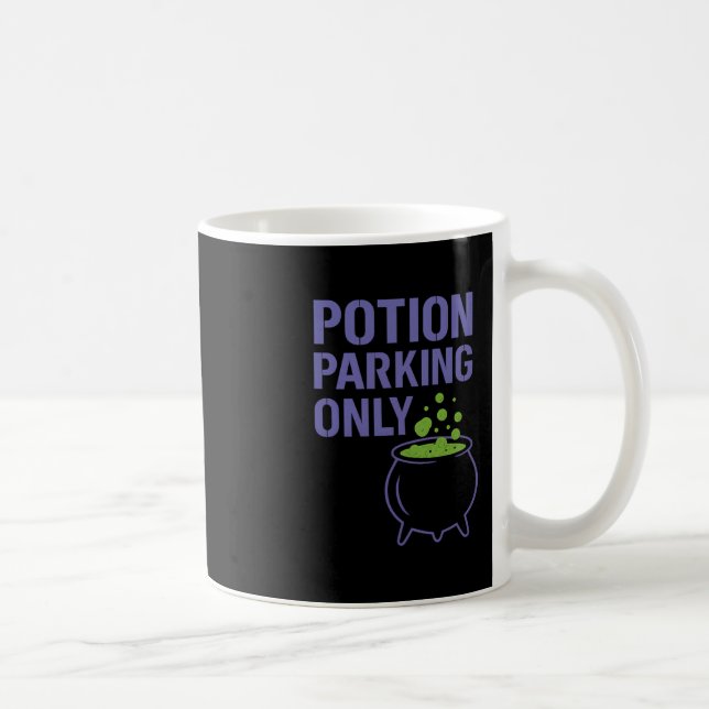 Halloween Potion Parking Only Cauldron Graphic  Coffee Mug (Right)
