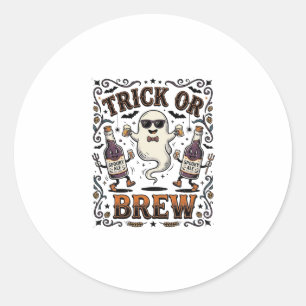 Halloween Potion Trick or Brew Vintage Engraved Hu Classic Round Sticker
