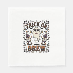Halloween Potion Trick or Brew Vintage Engraved Hu Napkin