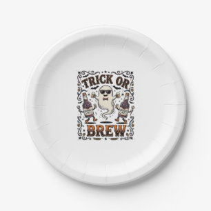 Halloween Potion Trick or Brew Vintage Engraved Hu Paper Plate