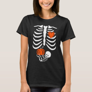 Halloween Pregnancy Announcement Skeleton with Bab T-Shirt
