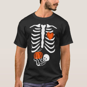 Halloween Pregnancy Announcement Skeleton with Bab T-Shirt
