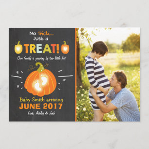 Halloween  pregnancy announcement Trick or Treat