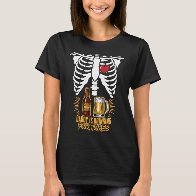 Halloween Pregnancy Baby Skeleton Candy XRay Pregn T-Shirt (Front)