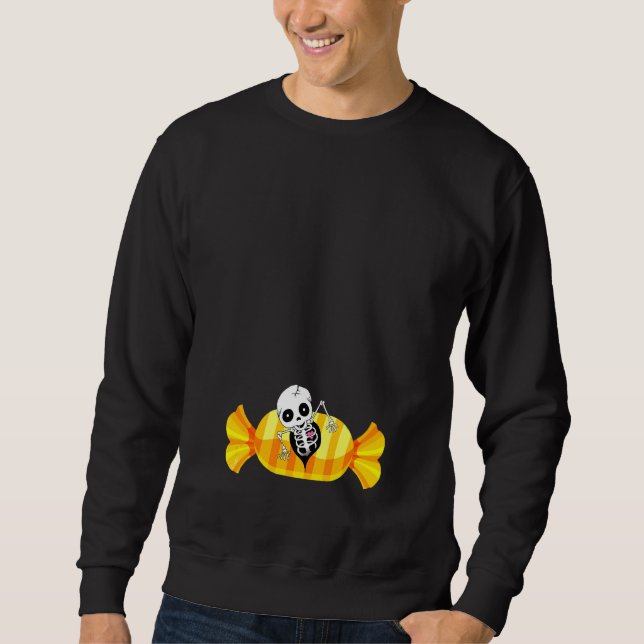 Halloween Pregnancy Expecting Skeleton Baby Zombie Sweatshirt (Front)