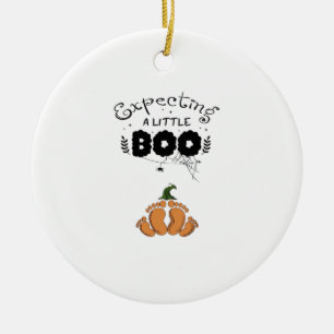 Halloween Pregnancy Mum To Be Expecting Little Boo Ceramic Tree Decoration