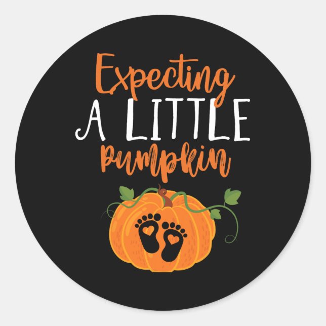 Halloween Pregnancy Mum To Be Expecting Little Pum Classic Round Sticker (Front)