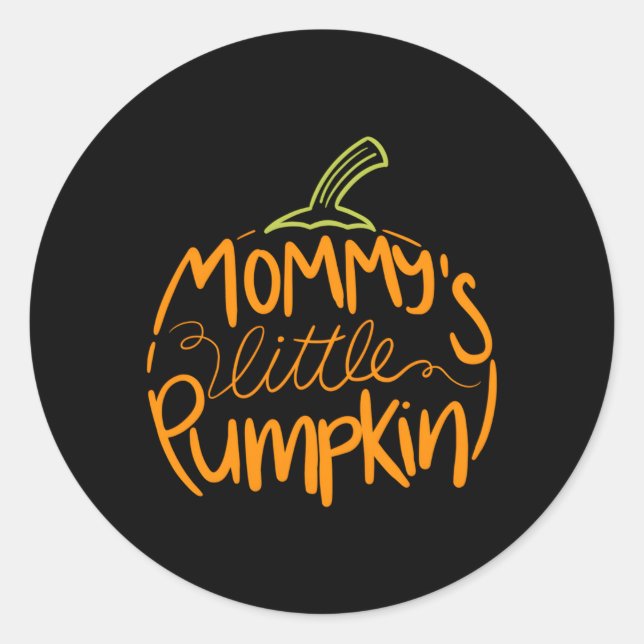 Halloween Pregnancy S Mummy'S Little Pumpkin Classic Round Sticker (Front)