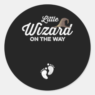 Halloween Pregnancy Shirt Mum To Be Little Wizard Classic Round Sticker