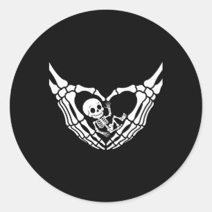 Halloween Pregnant Baby Skeleton Spooky Season New Classic Round Sticker