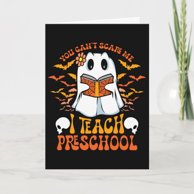 Halloween Preschool Teacher Ghost Teaching Istant  Card (Front)