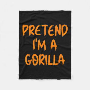 Halloween Pretend I'm A Gorilla Costume Lazy Kids  Fleece Blanket