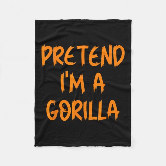 Halloween Pretend I'm A Gorilla Costume Lazy Kids  Fleece Blanket (Front)
