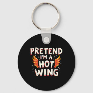 Halloween Pretend I'm A Hot Wing Costume Chicken Key Ring