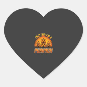Halloween Pretend Im a Pumpkin Jack OLantern Heart Sticker