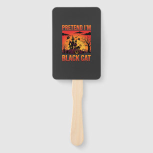 Halloween Pretend I'm Black Cat Haunted House Grap Hand Fan