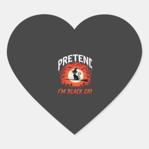 Halloween Pretend Im Black Cat Witch Heart Sticker