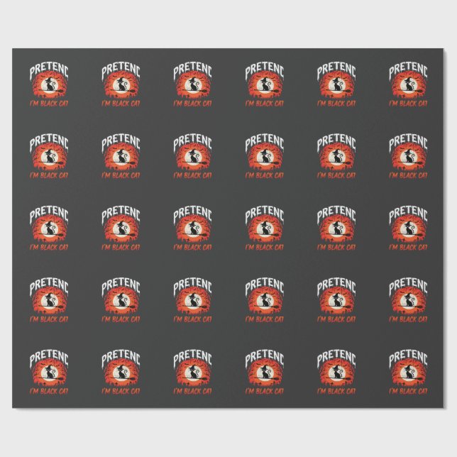 Halloween Pretend Im Black Cat Witch Wrapping Paper (Flat)