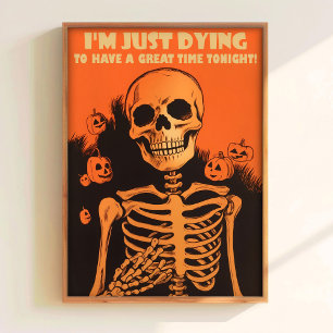 Halloween Print Skeleton Art Print Funny Halloween