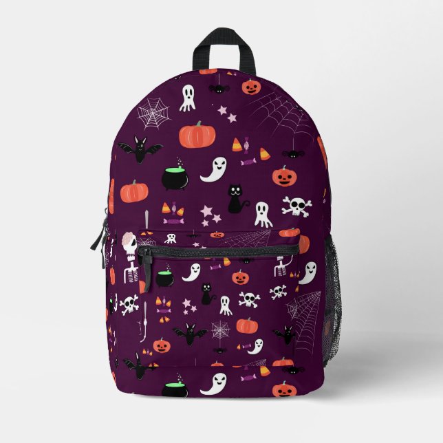 Halloween Printed Backpack (Front)