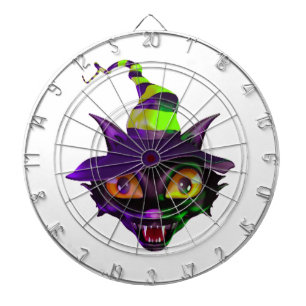 Halloween ProfiledInk Dart Board/Spooky Cat Dartboard