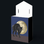 Halloween Prowling Black Cat On A Full Moon Night Favour Box<br><div class="desc">Tent Style Shaped Party Favour Gift Box printed with a Halloween Prowling Black Cat On A Full Moon Night hand drawn graphic artwork drawing design illustration by TheFabricSeal print on demand shop at Zazzle.com #ZazzleMade ©️Original. https://www.zazzle.com/store/thefabricseal This Halloween classic looking vintage yet modern contemporary style art piece features a creamy...</div>