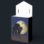 Halloween Prowling Black Cat On A Full Moon Night Favour Box<br><div class="desc">Tent Style Shaped Party Favour Gift Box printed with a Halloween Prowling Black Cat On A Full Moon Night hand drawn graphic artwork drawing design illustration by TheFabricSeal print on demand shop at Zazzle.com #ZazzleMade ©️Original. https://www.zazzle.com/store/thefabricseal This Halloween classic looking vintage yet modern contemporary style art piece features a creamy...</div>