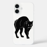 Halloween Prowling Black Cat Silhouette Drawing