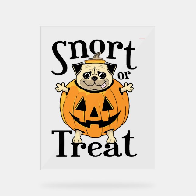 Halloween Pug Acrylic Sign (Front)