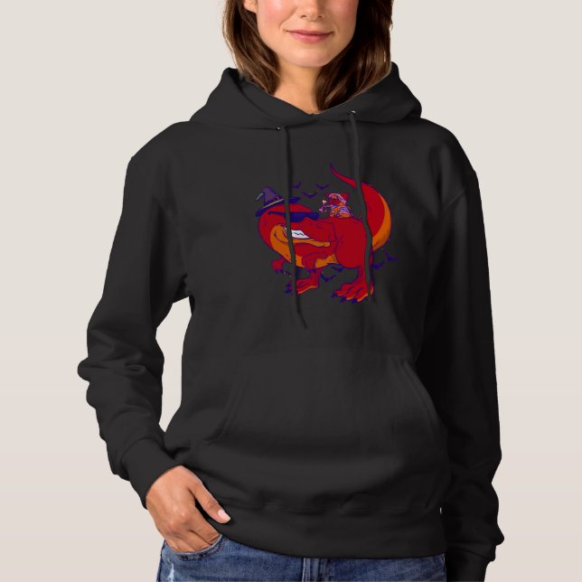 Halloween pug and dinosaur t-shirt design  Funny D Hoodie (Front)