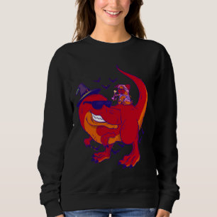 Halloween pug and dinosaur t-shirt design  Funny D Sweatshirt