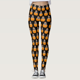 Halloween Pug and Pumpkin Leggings