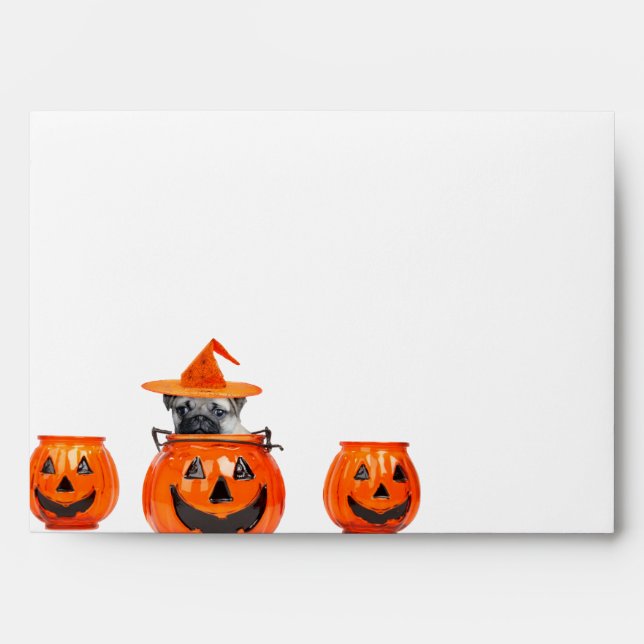 Halloween pug dog envelope (Front)