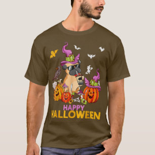 Halloween Pug Dog Witch Hat Pumpkin Costumes Thank T-Shirt