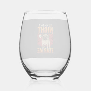 Halloween Pug I Am the Night Fear Me Stemless Wine Glass