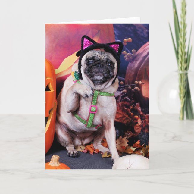 Halloween - Pug - Lily Lou Card (Front)