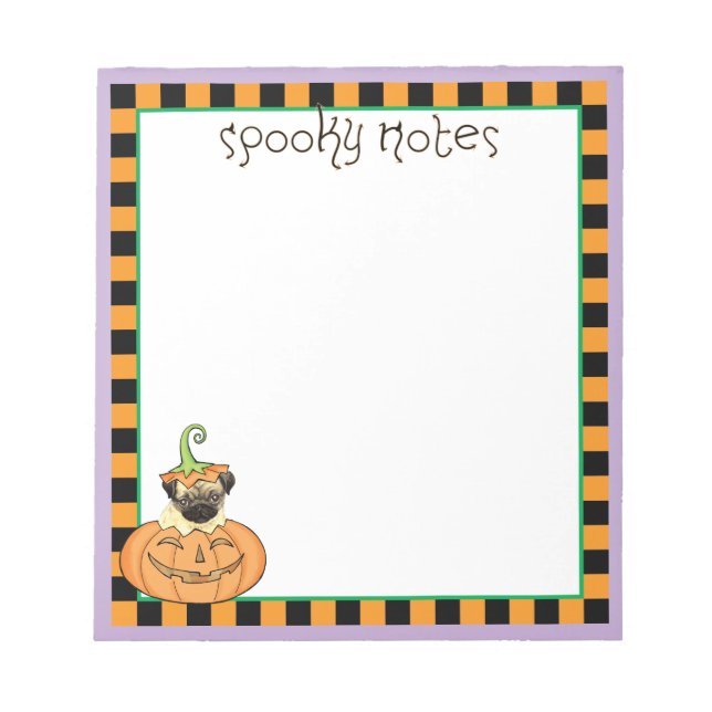 Halloween Pug Notepad (Front)