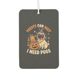 Halloween Pug Pumpkin Treats Car Air Freshener