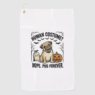 Halloween Pug Shirt Vintage Funny Dog Costume Art_ Golf Towel